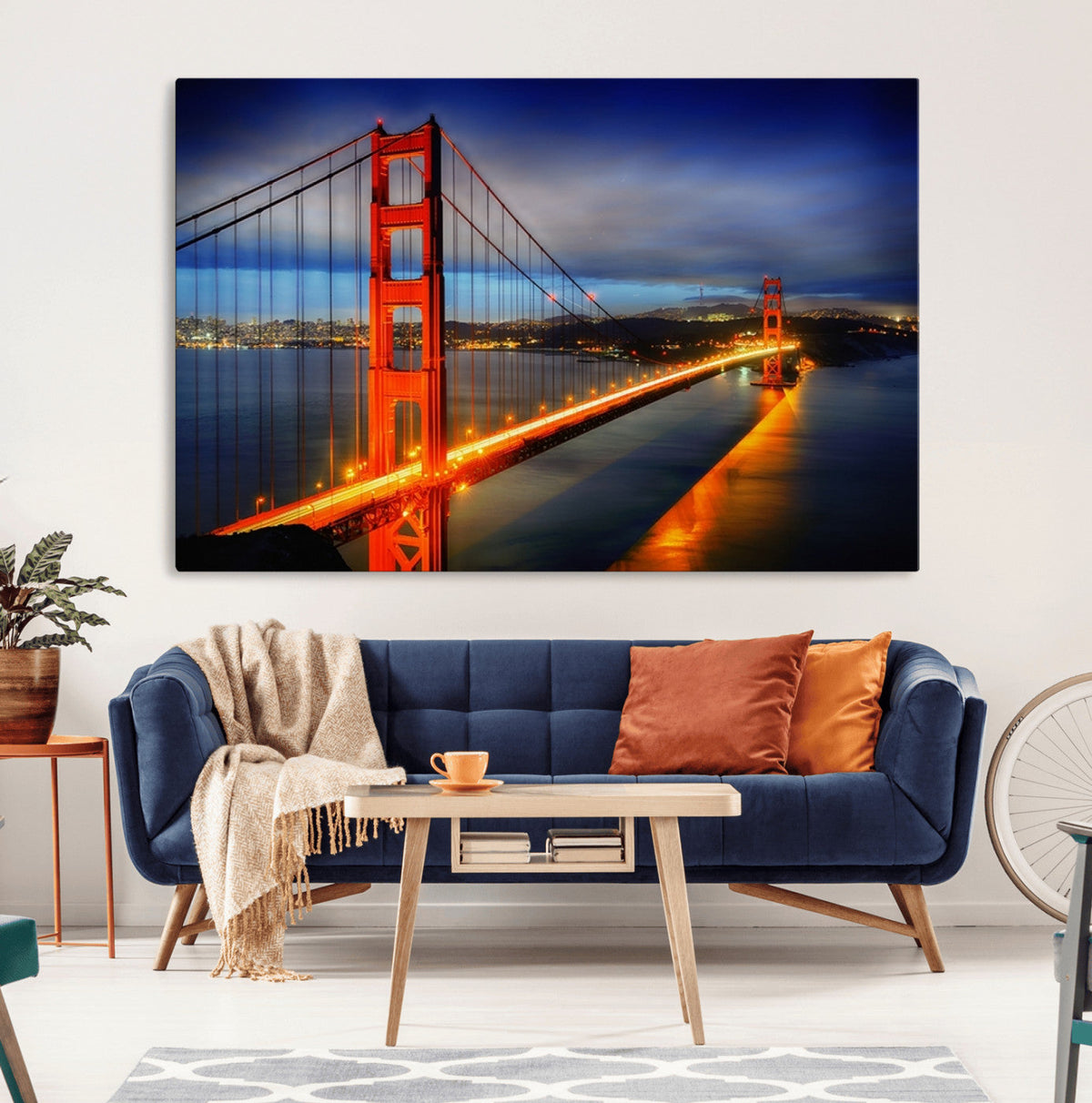 Large Wall Art San Francisco Canvas Print - Wonderful Golden