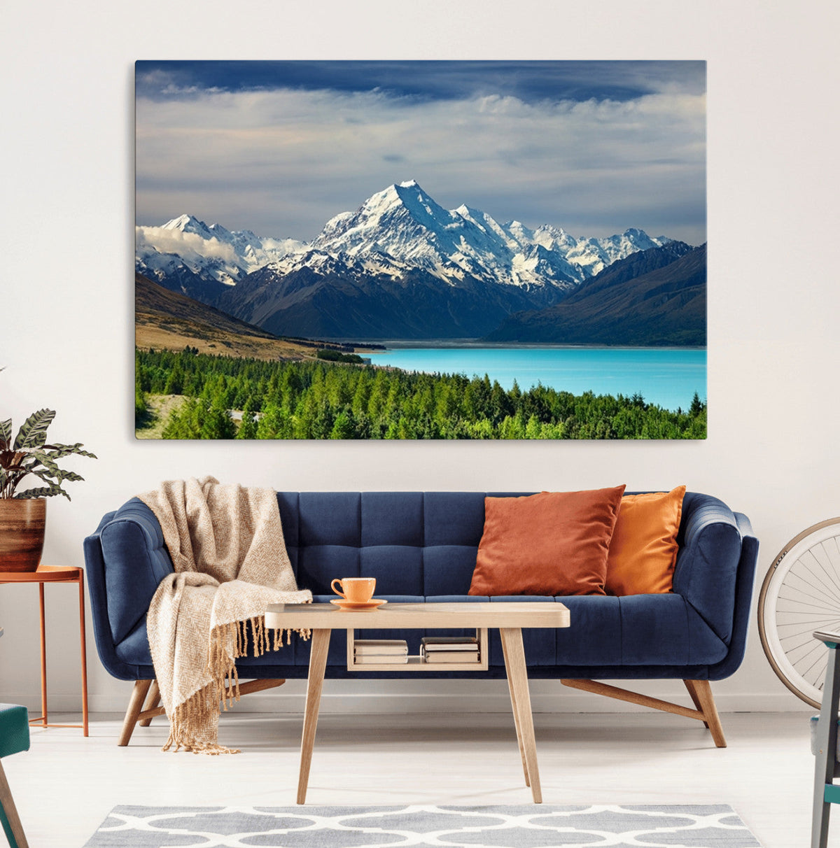Mount Cook and Lake Pukaki Canvas Wall Art Print – Majestic