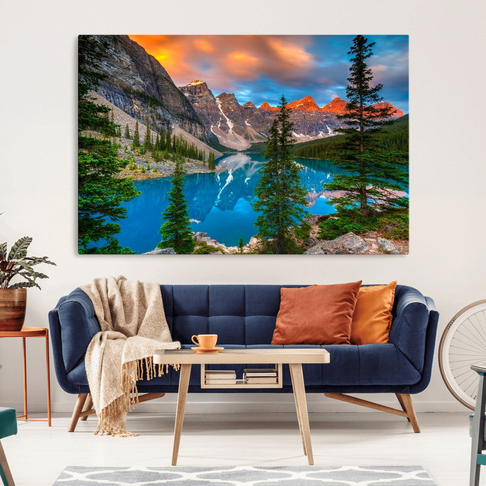 Canadian Rockies Moraine Lake Wall Art Canvas Print, Pine