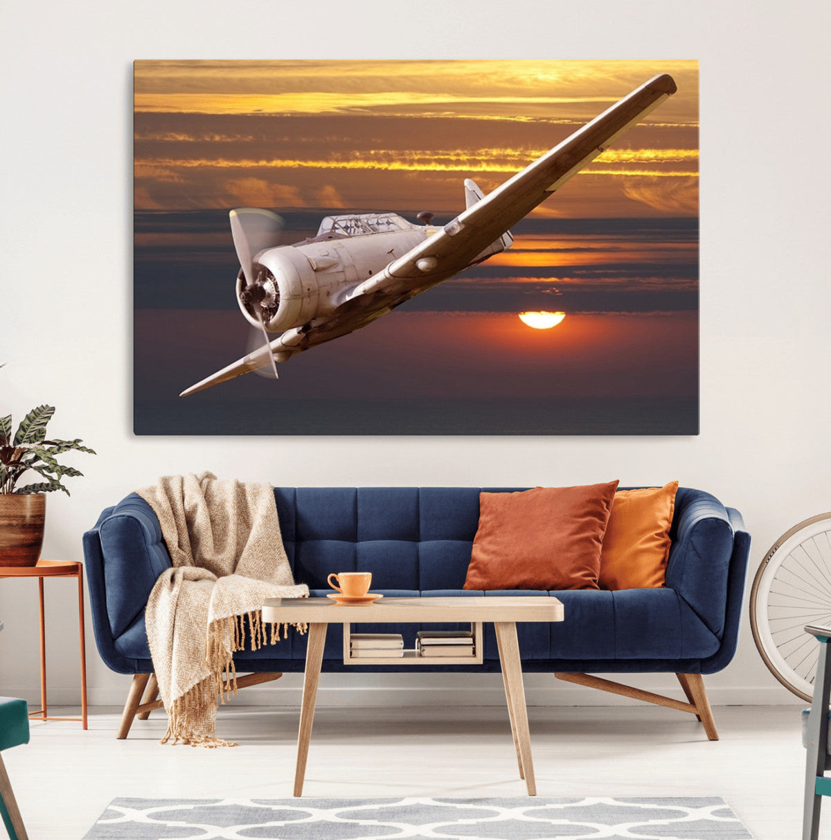 Old War Plane Wall Art Canvas Print