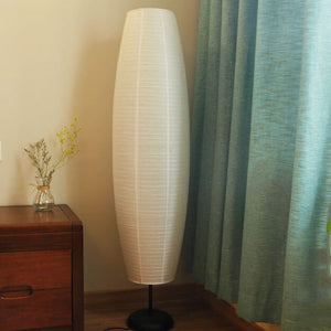 Nordic Rice Paper Column Floor Lamp 2-Light Tri-Color Lighting