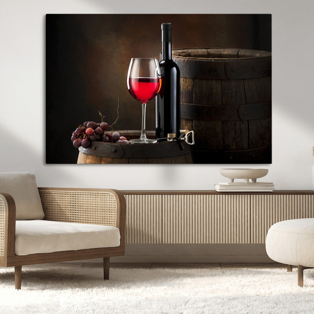 Red Wine and Bottle Canvas Print