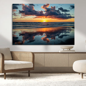 Beach Sunset Print - Stunning Ocean Canvas Artwork with