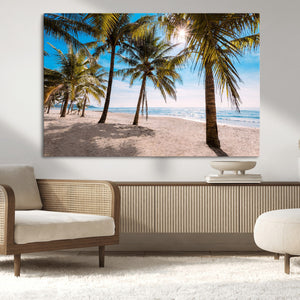 Palm Beach Tropical Island Wall Art Canvas Print