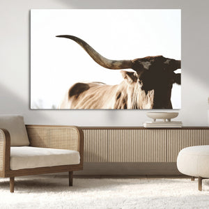 Texas Longhorn Wall Art Canvas Print | 3-Panel Large