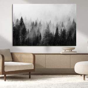 Fogy Forest Canvas Wall Art Print - Mountain Wall Art with
