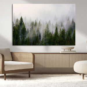 Forest Wall Art Canvas Print | Foggy Forest Wall Art | Pine