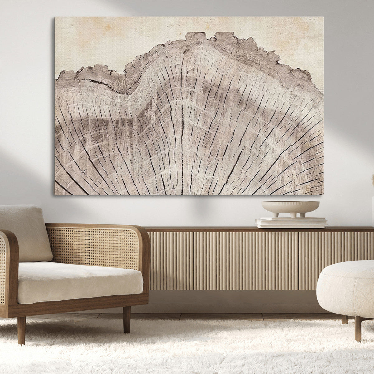 Tree Ring Wall Art Triptych, Rustic Wood Ring Canvas Print,