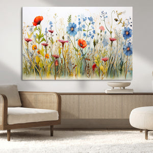 Colorful Wildflower Canvas Wall Art - Vibrant Floral