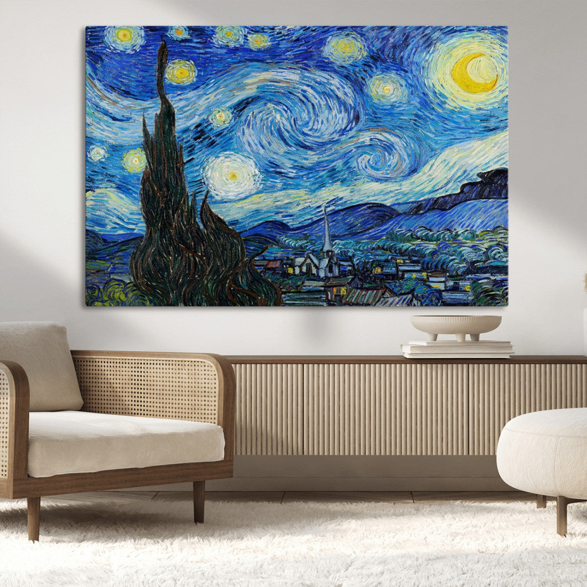 Vincent Van Gogh The Starry Night Abstract Wall Art Canvas