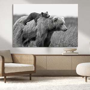 Bear and Cub Wall Art Canvas | 399 Bear Cub