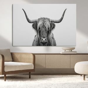 Farmhouse Longhorn Wall Art Canvas Print, Longhorn Texas