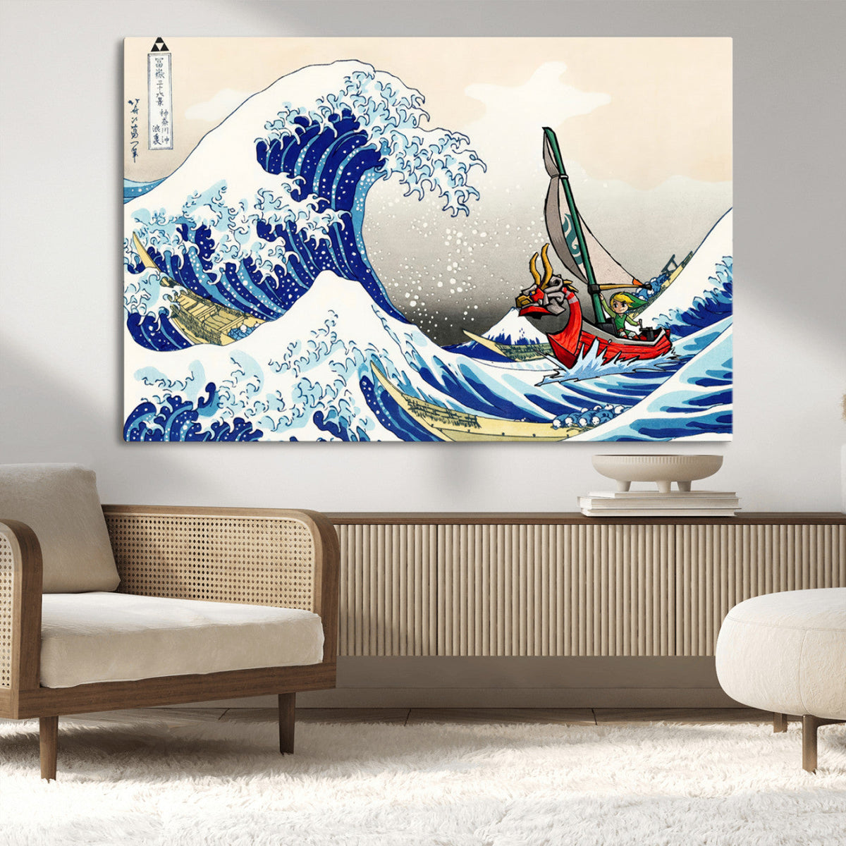 Katsushika Hokusai Kanagawa Giant Wave Wall Art Canvas Print