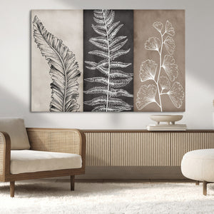 Minimalist Botanical Wall Art Canvas Print, Framed and Ready
