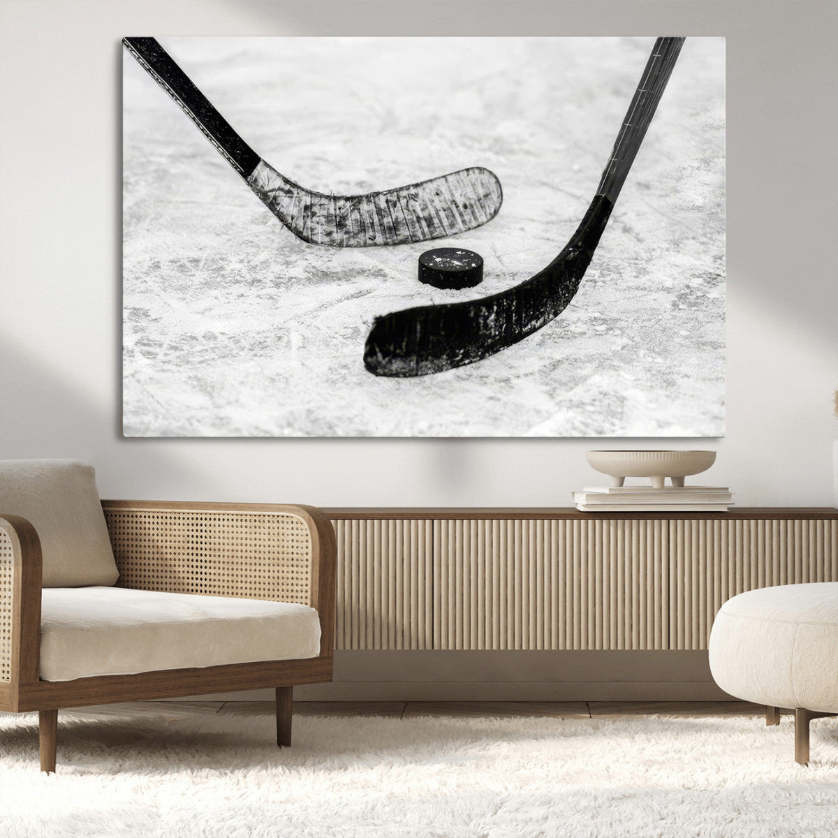Winter Ice Hockey Sport Canvas Wall Art Print - Hockey Wall