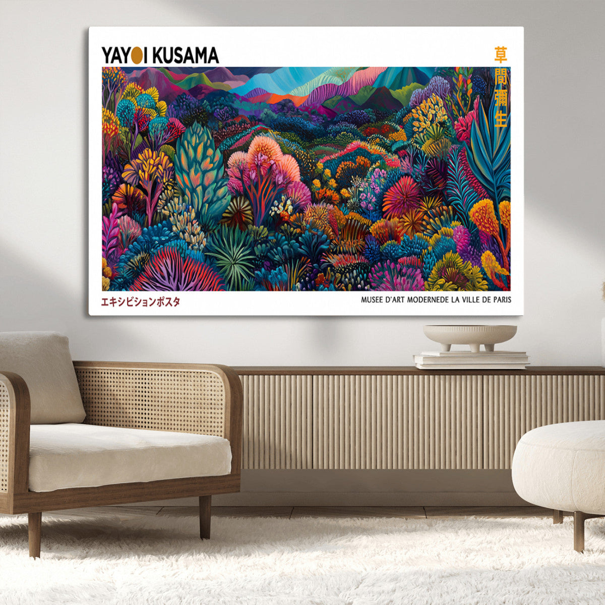 Framed Yayoi Kusama 1986 Wall Art Print – Japanese Wall Art