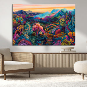 Colorful Abstract Landscape Wall Art Print Canvas - Vibrant