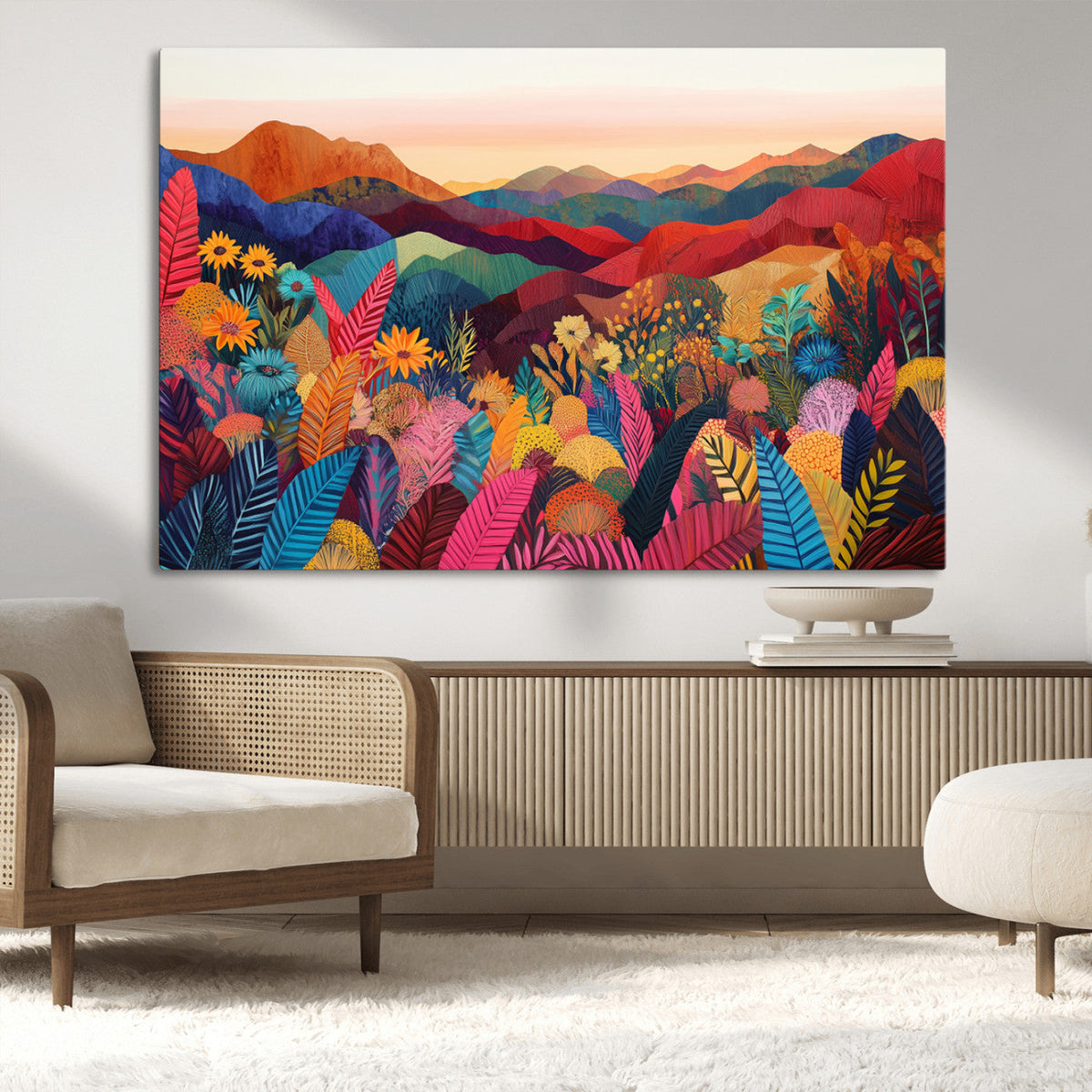 YAYOI KUSAMA Abstract Print - Landscape Canvas Wall Art
