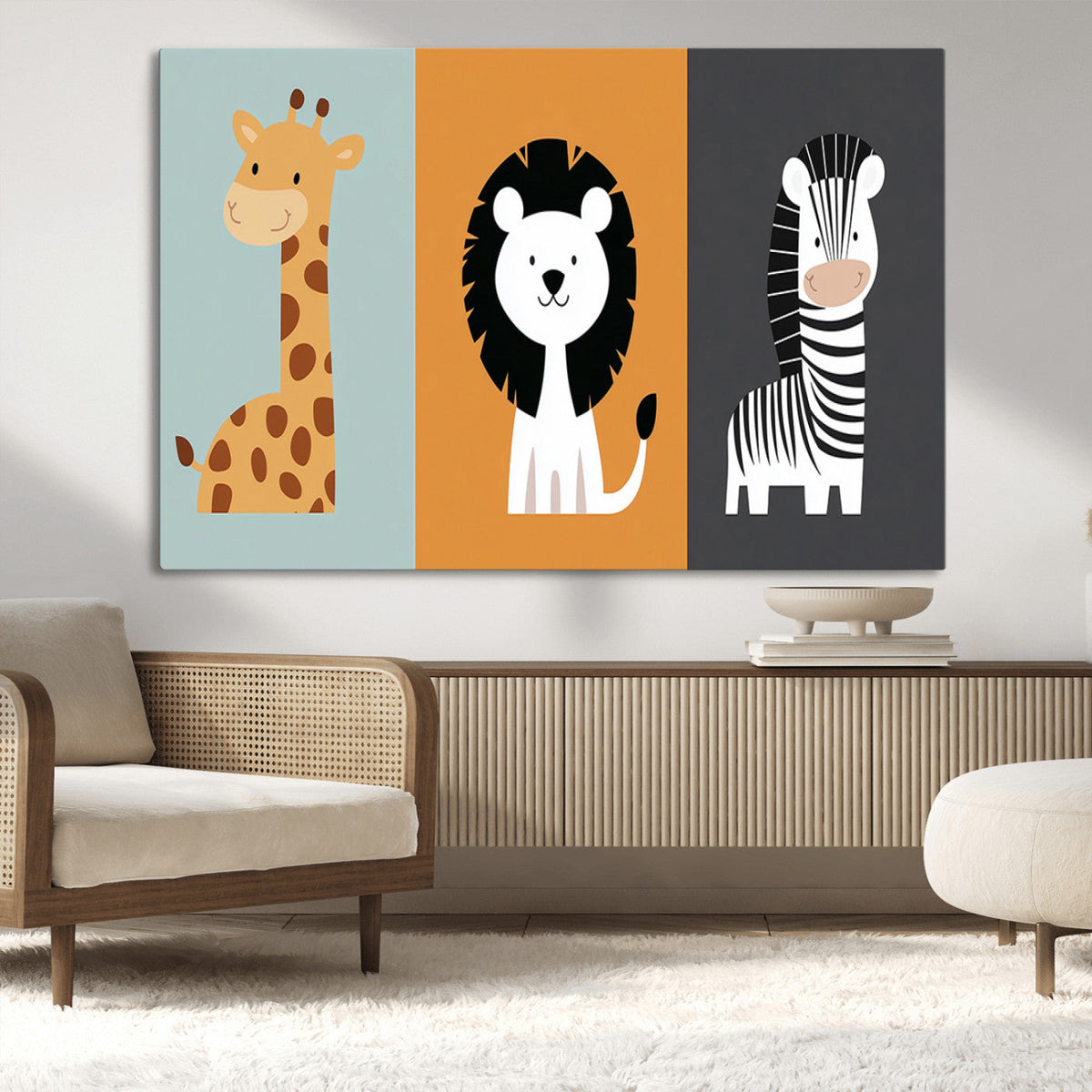 Boho Jungle Animal Nursery Wall Art Prints – Safari Decor