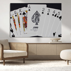 Poker Wall Art - Playing Cards Canvas Wall Art Print - Ace