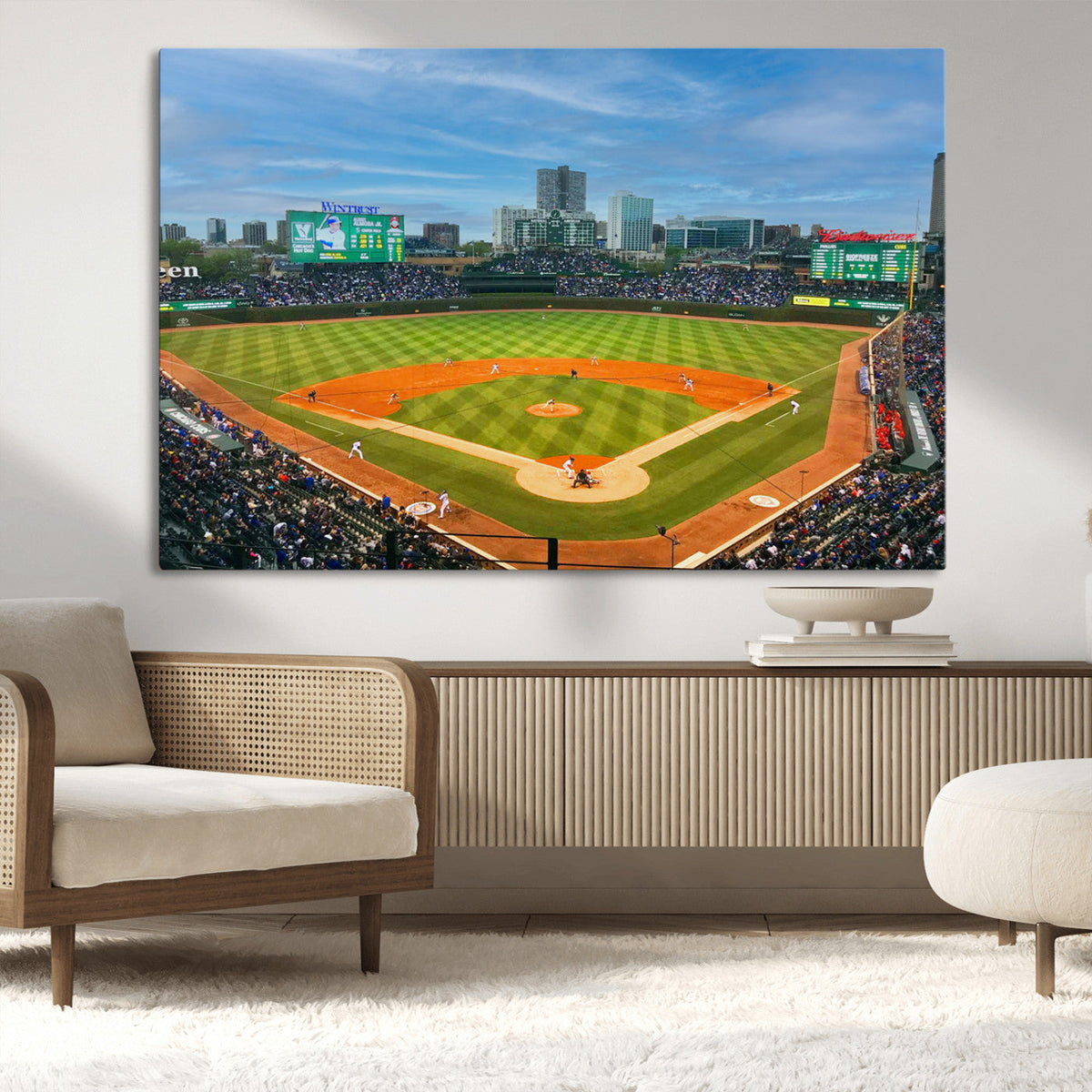 Wrigley Field Chicago Cubs Panoramic Canvas Print –