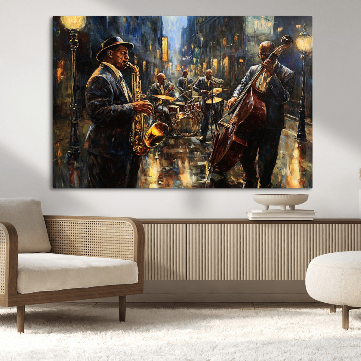 Jazz Canvas Wall Art Print – Abstract African American Music