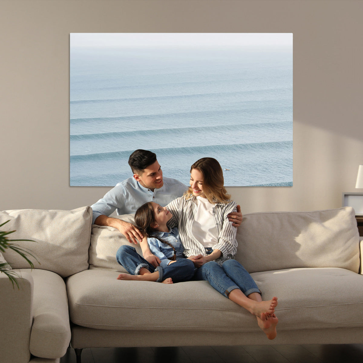 Ocean Waves Wall Art Canvas Print – Framed Solo Surfer Wave