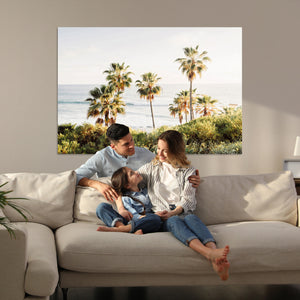 California Coast Palm Trees Wall Art Canvas Print – Framed
