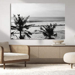Tropical Coastline Wall Art Canvas Print – Framed Palm Trees