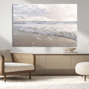 Ocean Waves Wall Art Canvas Print – Framed Coastal Shoreline