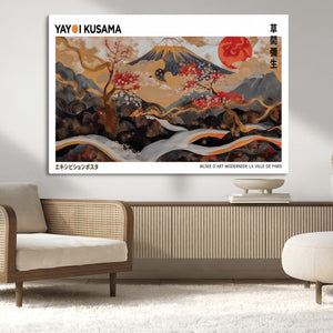 Modern Japanese Wall Art Canvas Print – Framed Abstract