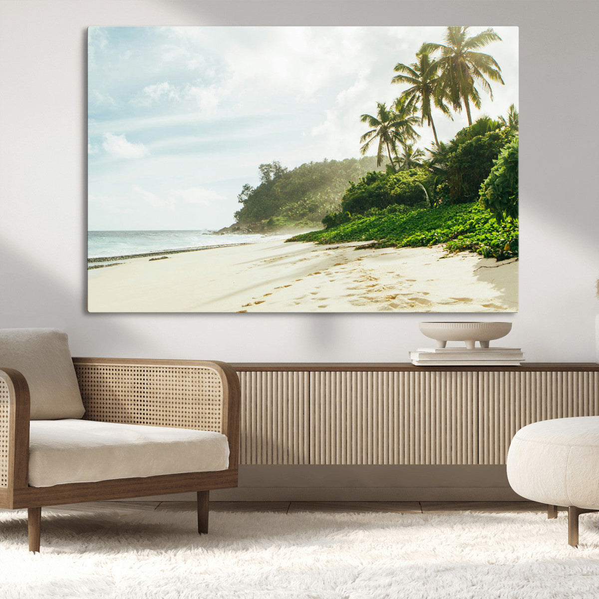 Relaxing Beach Wall Art Canvas Print – Framed Ocean View Art