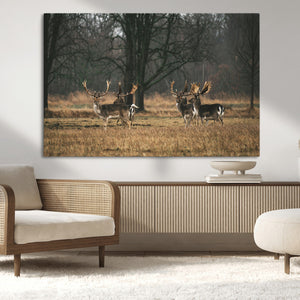 Deer Wall Art Canvas Print – Framed Rustic Wildlife Art