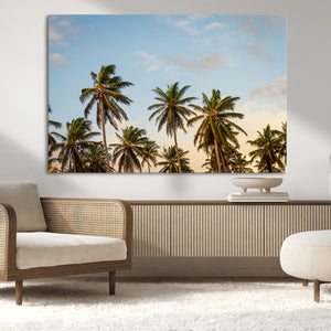 Palm Trees Wall Art Canvas Print – Framed Tropical Vibes Art