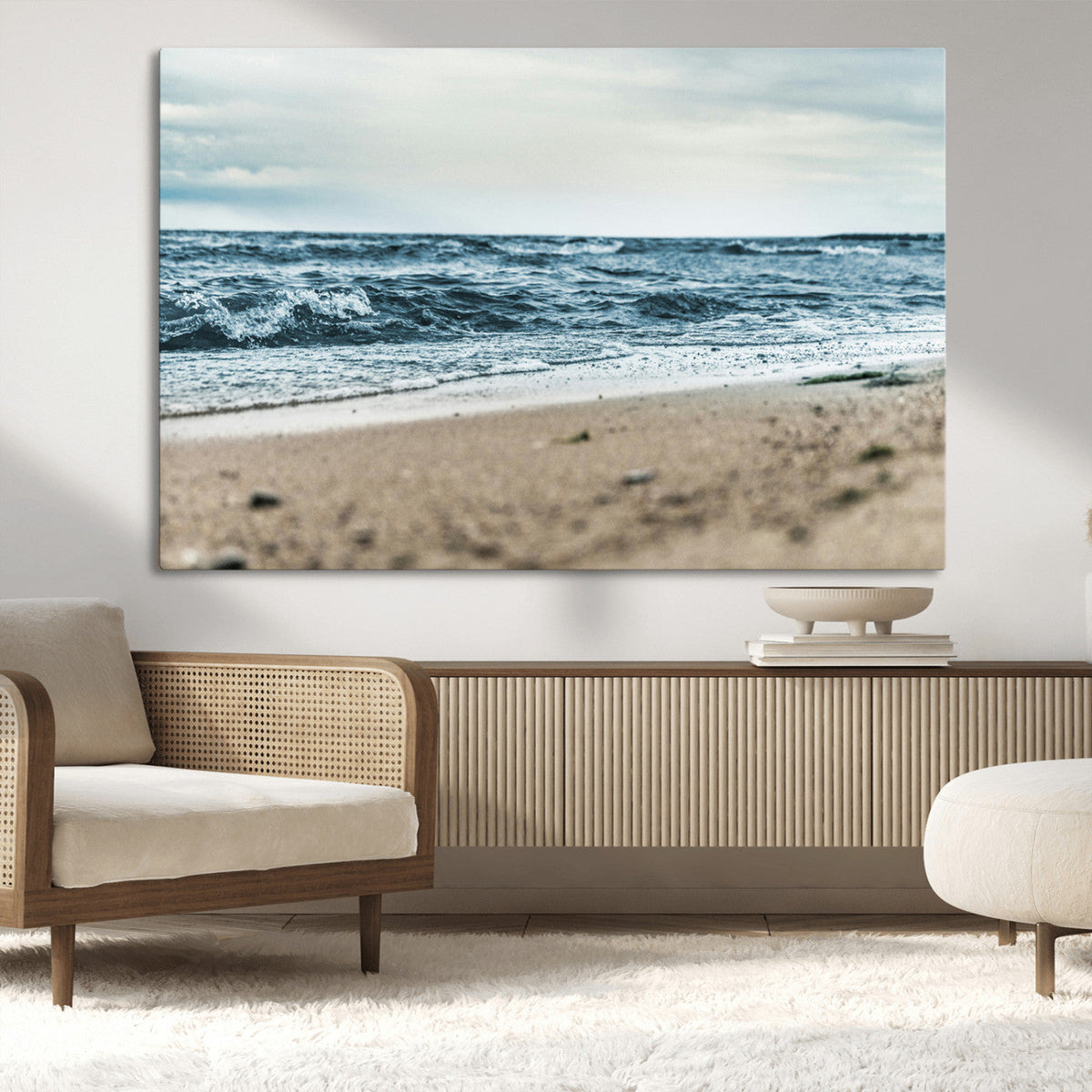 Ocean Wall Art Canvas Print – Framed Moody Seascape Coastal