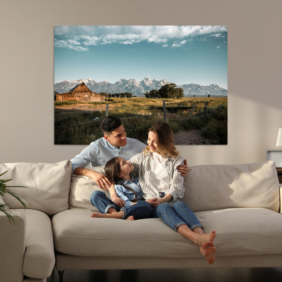 Rustic Farmhouse Wall Art Canvas Print – Teton Range Mormon