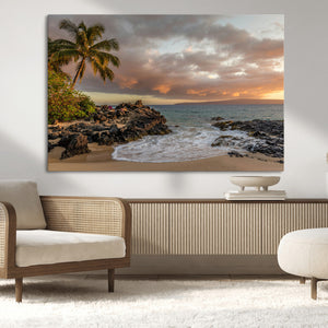 Tropical Beach Wall Art Canvas Print, Vibrant Hawaiian