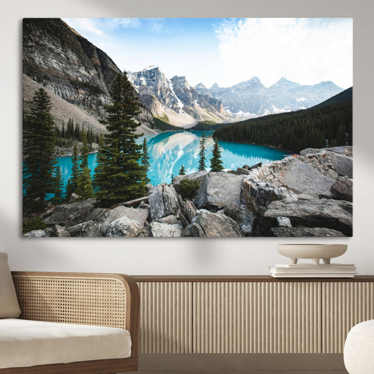 Canadian Rockies Wall Art Canvas Print – Framed Mountain