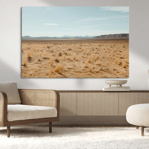 Desert Plains Wall Art Canvas Print, Golden Light Over Dry