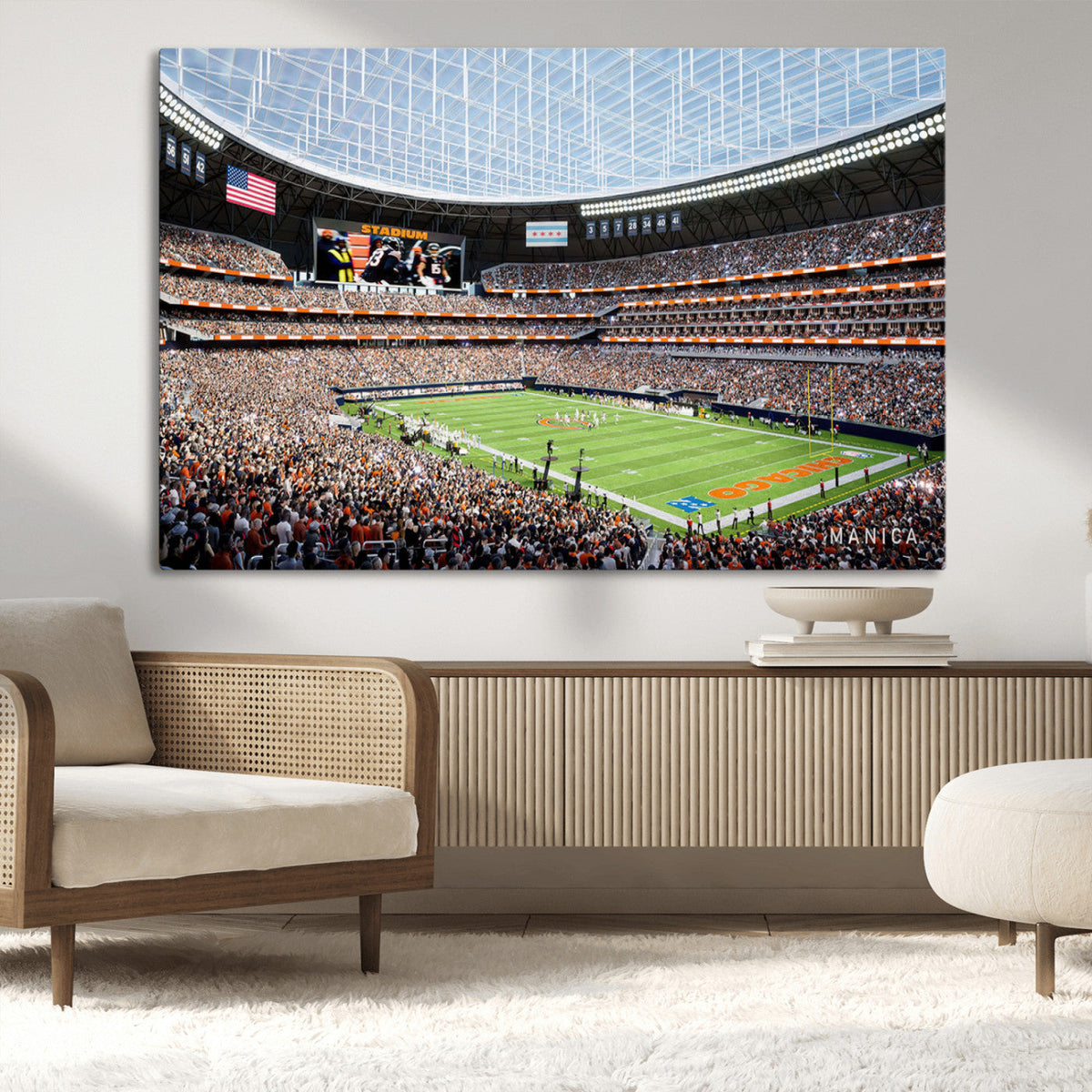 Chicago Bears Soldiers Field Wall Art Canvas Print – Framed