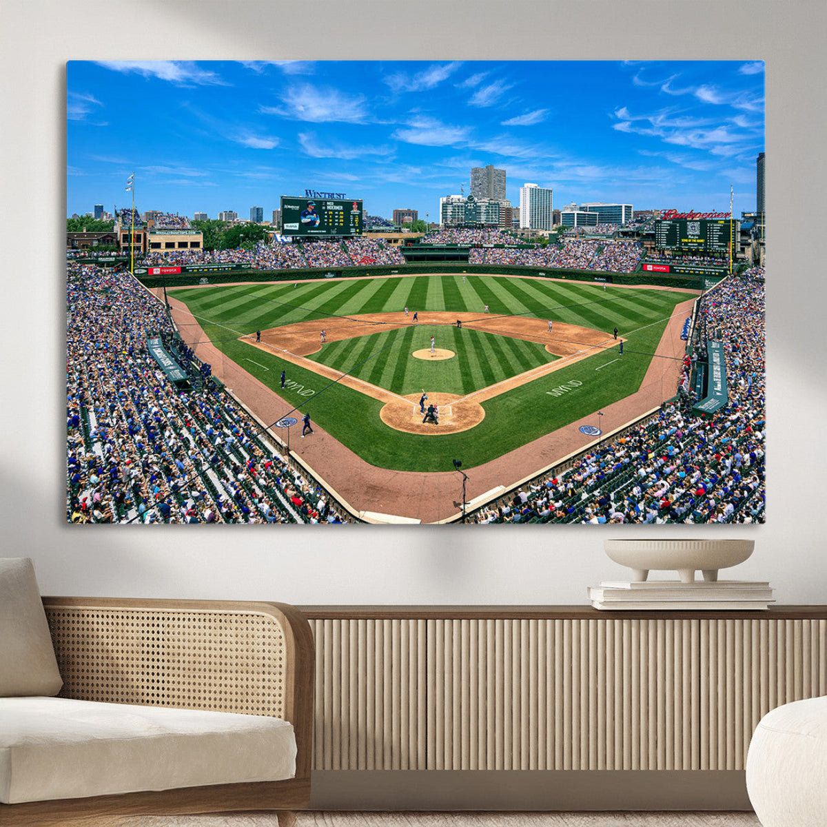 Wrigley Field Baseball Stadium Canvas Wall Art – Packed