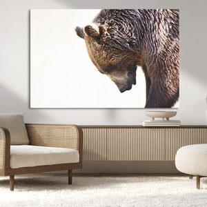 Grizzly Bear Canvas Wall Art Print – Framed Wildlife Nature
