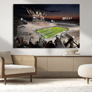 Penn State Stadium Wall Art – White Out Football Game Canvas
