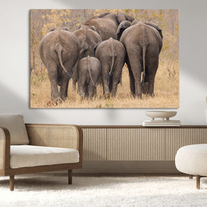 Wild Elephant Wall Art Canvas Print