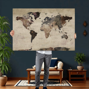 World Map Canvas Print – Detailed Map of the World Adventure