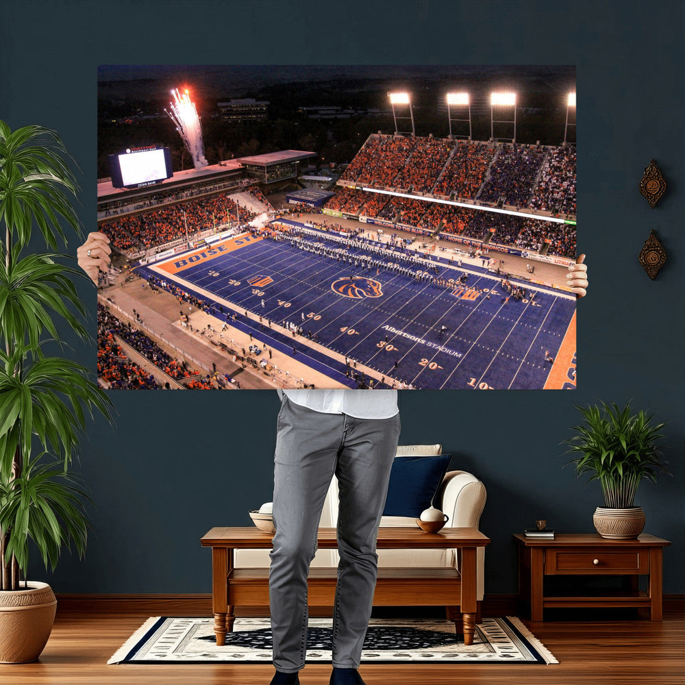 Boise State Stadium Large Wall Art Canvas Print for Living
