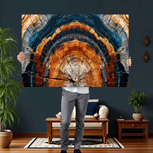 Abstract Wood Grain Canvas Print, Tree Ring Pattern Wall