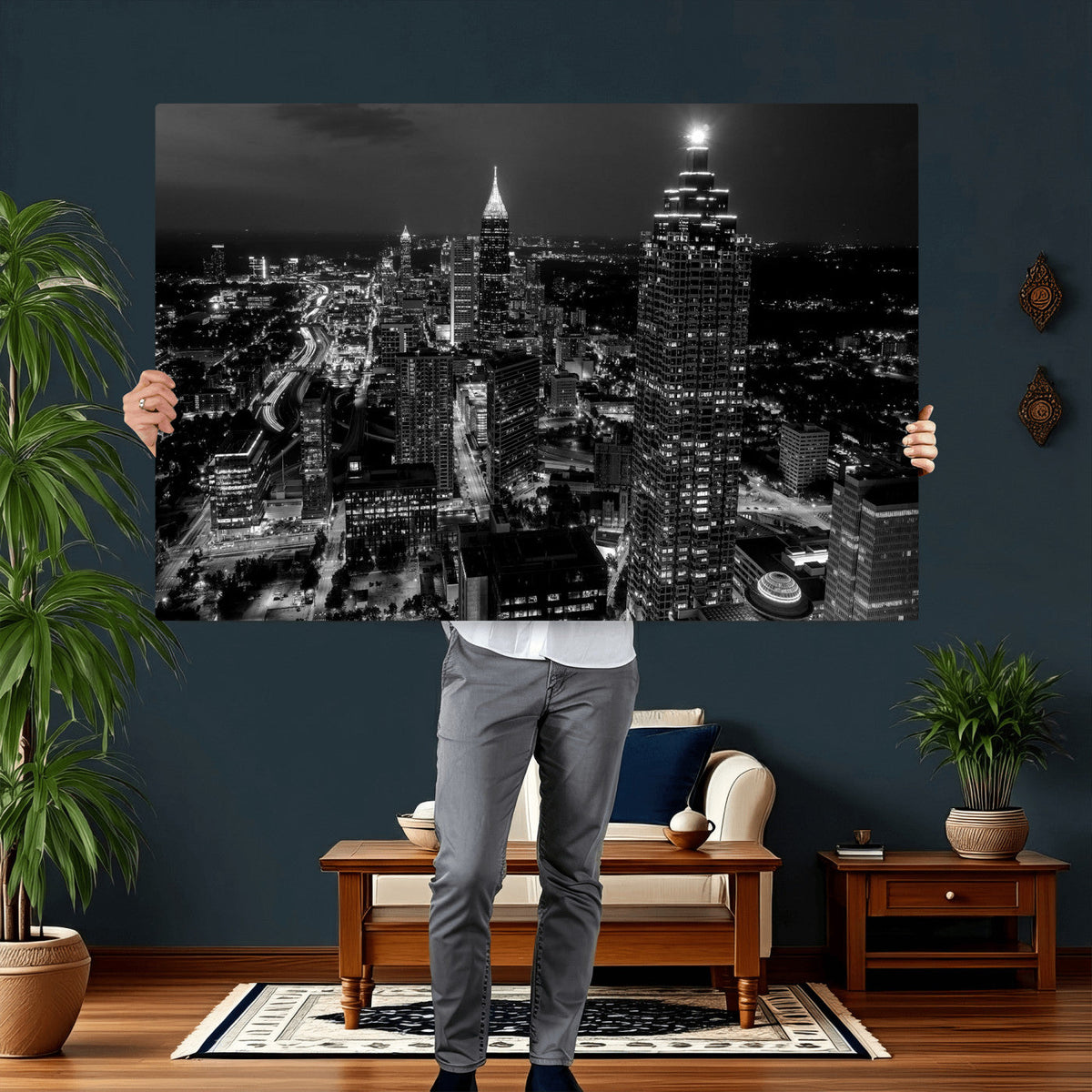 Atlanta Skyline Wall Art Canvas Print, Atlanta Downtown