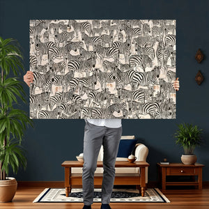 Abstract Zebra Wall Art Canvas Print for Farmhouse Decor