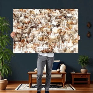 Farmhouse Bighorn Sheep Wall Art Canvas Print - Abstract
